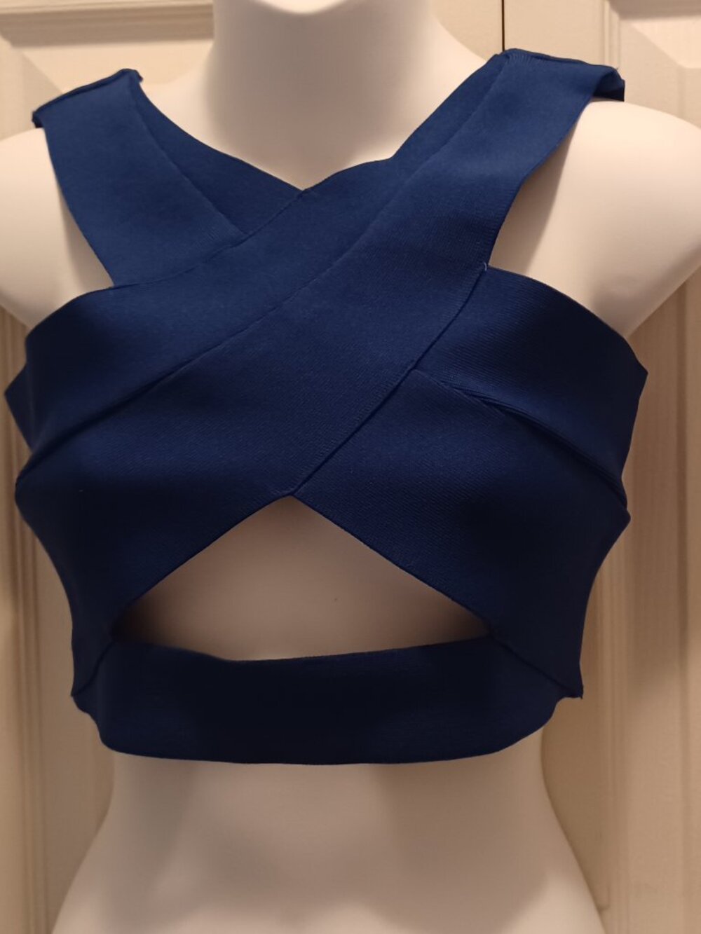Silence + Noise, New, Royal Blue, Stretchy Bandage, Crop Top, Medium, With Tag